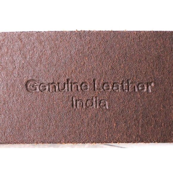 INDIA SADDLE BROWN GENUINE LEATHER 1.5"Wd CASUAL WOMEN'S BELT Sz L (B84 - Picture 6 of 9